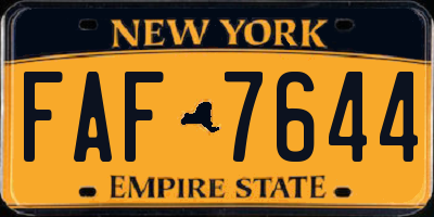 NY license plate FAF7644