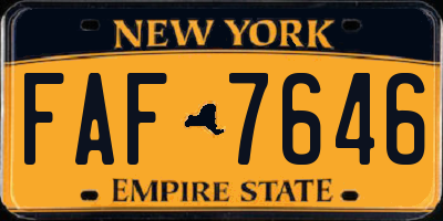 NY license plate FAF7646