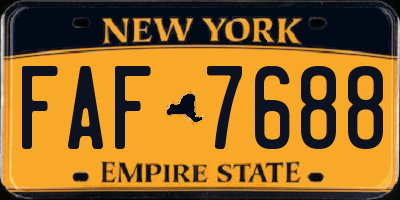 NY license plate FAF7688