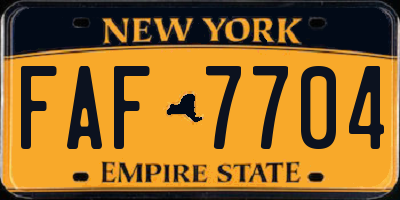 NY license plate FAF7704