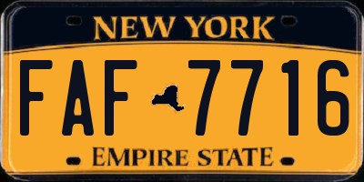 NY license plate FAF7716