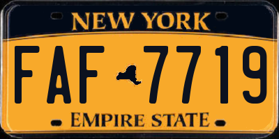 NY license plate FAF7719