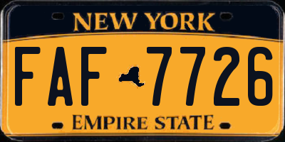 NY license plate FAF7726