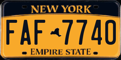 NY license plate FAF7740