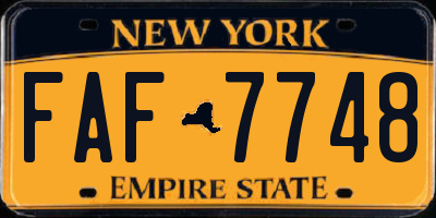 NY license plate FAF7748