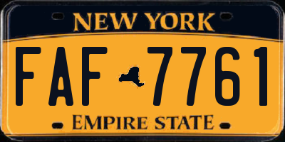 NY license plate FAF7761