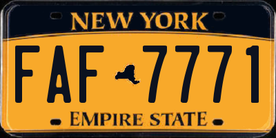 NY license plate FAF7771