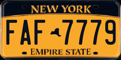 NY license plate FAF7779