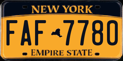 NY license plate FAF7780