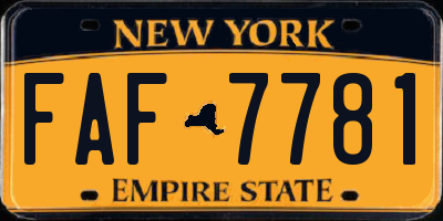 NY license plate FAF7781