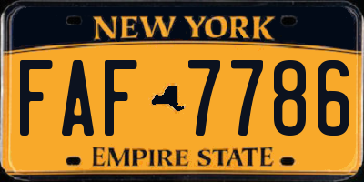 NY license plate FAF7786