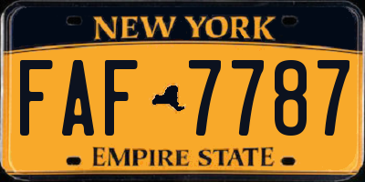 NY license plate FAF7787