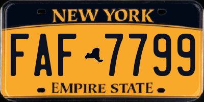 NY license plate FAF7799