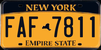 NY license plate FAF7811