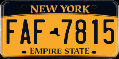 NY license plate FAF7815