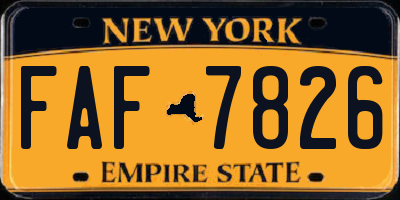 NY license plate FAF7826