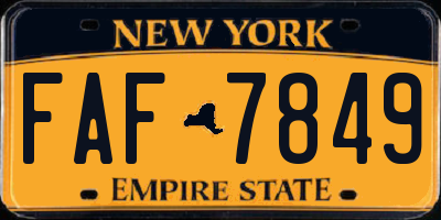 NY license plate FAF7849