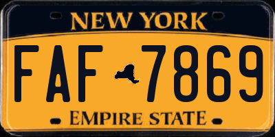 NY license plate FAF7869