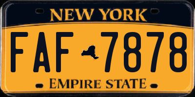 NY license plate FAF7878