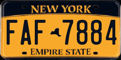 NY license plate FAF7884