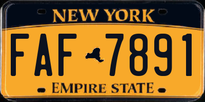 NY license plate FAF7891