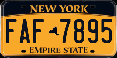 NY license plate FAF7895