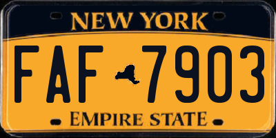 NY license plate FAF7903