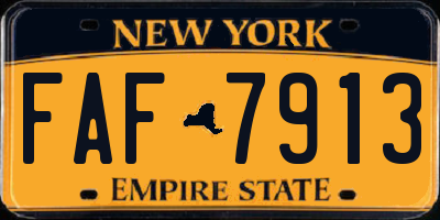 NY license plate FAF7913
