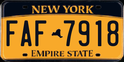 NY license plate FAF7918