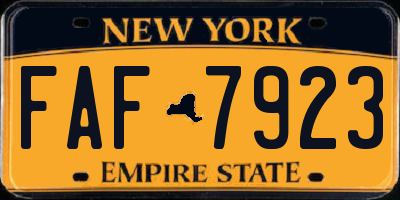 NY license plate FAF7923