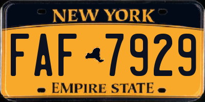 NY license plate FAF7929