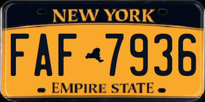 NY license plate FAF7936