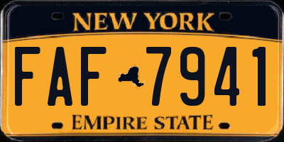 NY license plate FAF7941