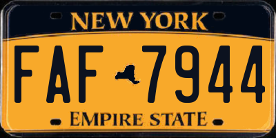 NY license plate FAF7944