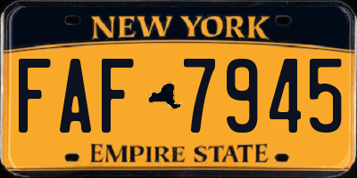 NY license plate FAF7945