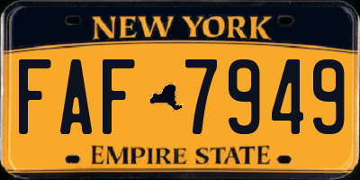 NY license plate FAF7949