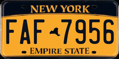 NY license plate FAF7956