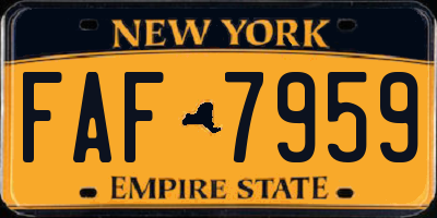 NY license plate FAF7959