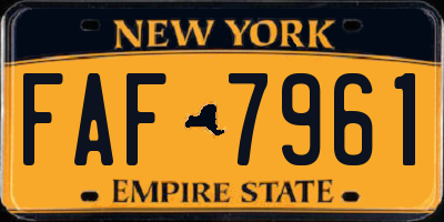 NY license plate FAF7961