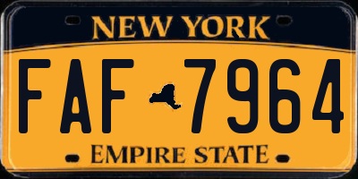 NY license plate FAF7964