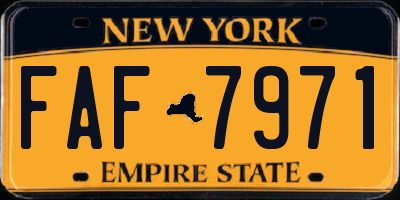 NY license plate FAF7971