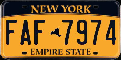 NY license plate FAF7974