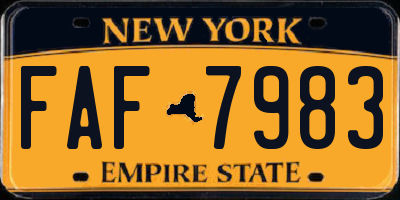 NY license plate FAF7983