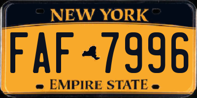 NY license plate FAF7996