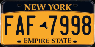 NY license plate FAF7998