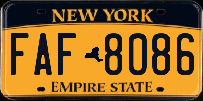 NY license plate FAF8086
