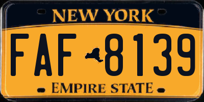 NY license plate FAF8139