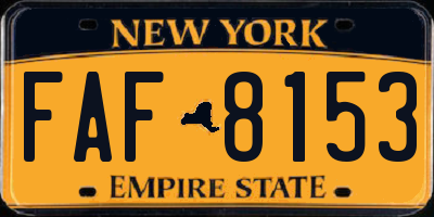 NY license plate FAF8153