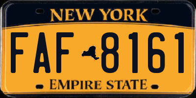 NY license plate FAF8161