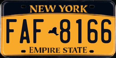 NY license plate FAF8166
